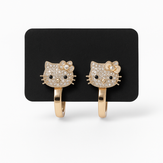Rhinestone Hello Kitty Earrings
